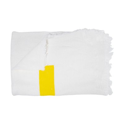 Pano de Chão 45 cm x 65 cm Branco Tarja Amarela 85 g 3 unidades