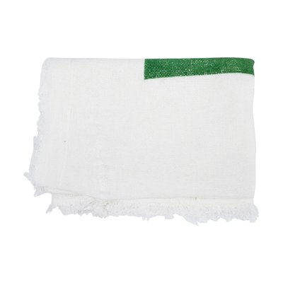 Pano de Chão 45 cm x 65 cm Branco Tarja Verde 85 g 3 unidades