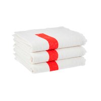 Pano de Chão 45 cm x 65 cm Branco Tarja Vermelha 85 g 3 unidades
