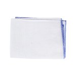 Flanela Branca 35 x 45 cm Borda Azul 3 unidades | Everclean