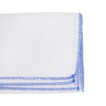 Flanela Branca 35 x 45 cm Borda Azul 3 unidades | Everclean