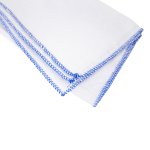 Flanela Branca 35 x 45 cm Borda Azul 3 unidades | Everclean