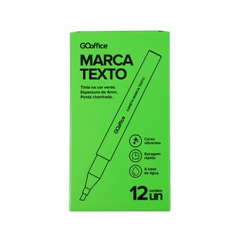 Caneta Marca Texto Verde 12 unidades | Go Office