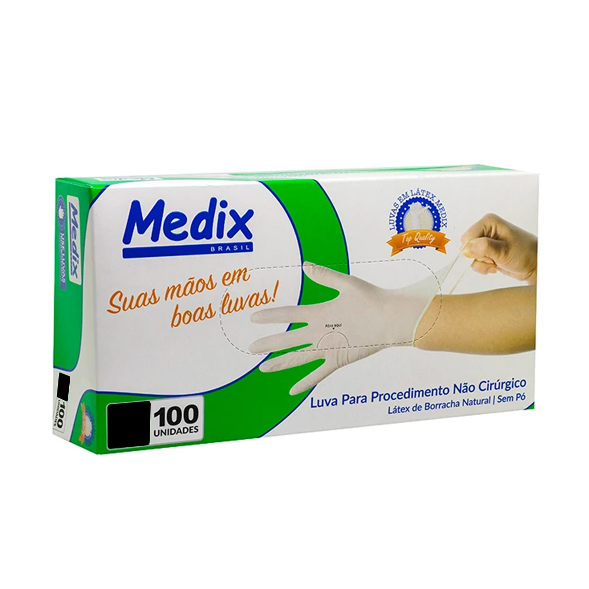 Luva Látex Medix Descartável Procedimento Sem Pó P CX 100UN