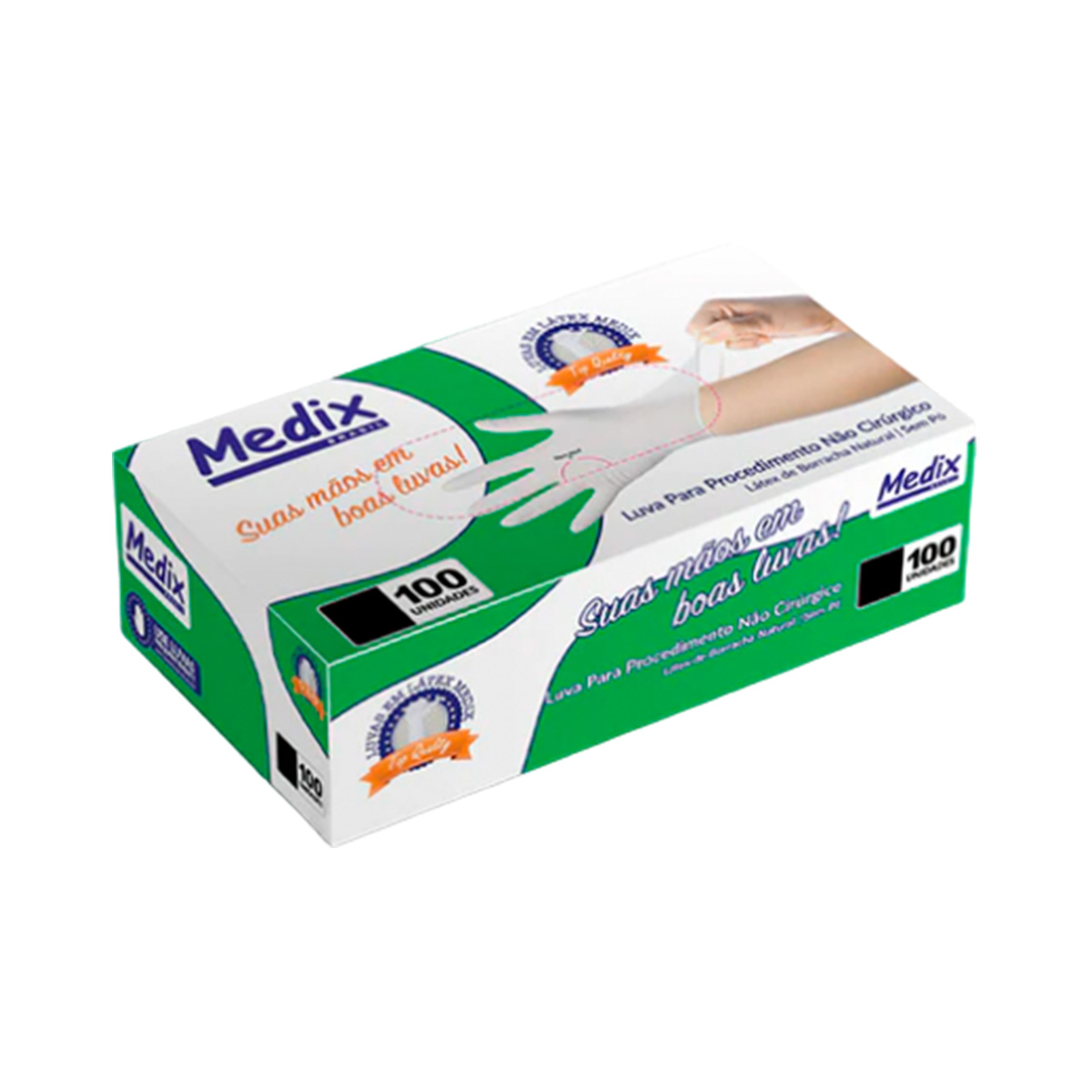 Luva Látex Descartável M Proc.Não Cirurg. sem Pó 100 unidades | Medix