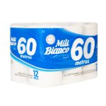 Papel Higiênico Folha Simples 60 metros 12 rolos | Mili Bianco