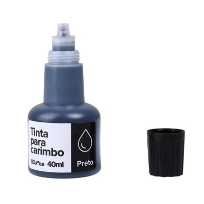 Tinta para Carimbo Preta 40 ml | Go Office