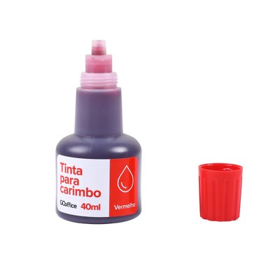 Tinta para Carimbo Vermelha 40 ml | Go Office