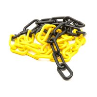 Corrente Plástica Amarela e Preta Elo Grande 63 cm x 35 cm 10 metros