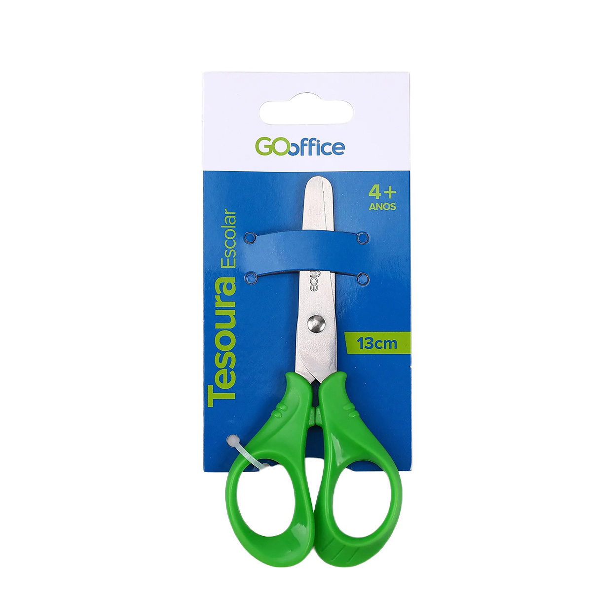 Tesoura Escolar 13cm Ponta Arredondada | Go Office