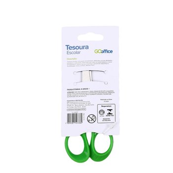 Tesoura Escolar 13cm Ponta Arredondada | Go Office