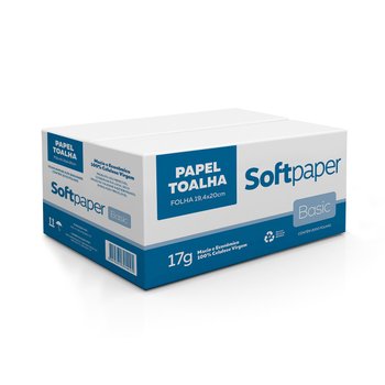 Papel Toalha Interfolhado Folha Simples 17g 2000 folhas | Softpaper Basic