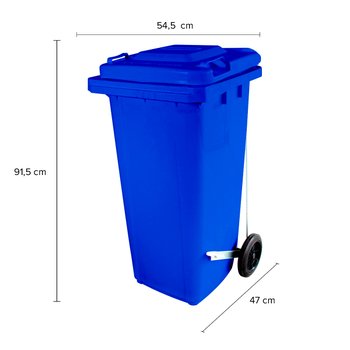 Coletor de Lixo 120L Azul com Pedal | Wite