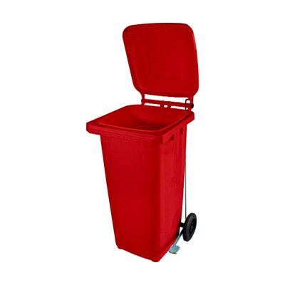 Coletor de Lixo 120L Vermelho com Pedal | Wite