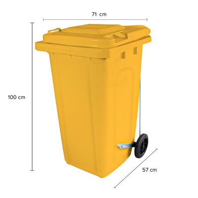 Coletor de Lixo 240L Amarelo com Pedal | Wite