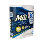 Papel Higiênico Folha Dupla 60 metros 6 rolos | Mili Sensitive Care