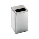 Lixeira Inox Quadrada Meia Boca 100 Litros