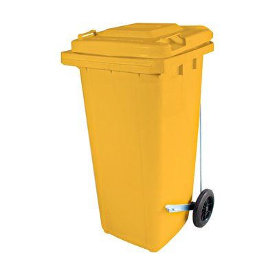 Coletor de Lixo 120L Amarelo com Pedal | Wite