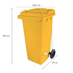 Coletor de Lixo 120L Amarelo com Pedal | Wite