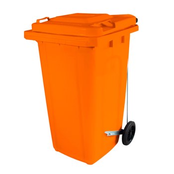 Coletor de Lixo 120L Laranja com Pedal | Wite