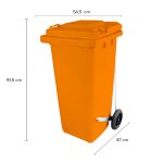 Coletor de Lixo 120L Laranja com Pedal | Wite