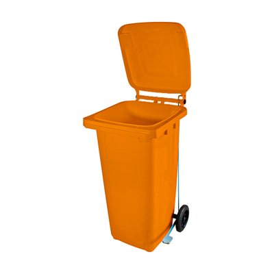 Coletor de Lixo 120L Laranja com Pedal | Wite