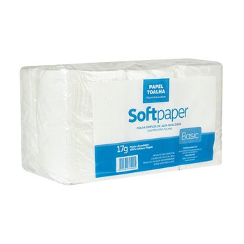 Papel Toalha Interfolhado Folha Simples 5000 folhas 17g | Softpaper Basic