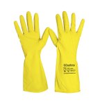 Luva Látex Amarela Flocada Multiuso P | Go Safety