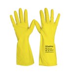 Luva Látex Amarela Flocada Multiuso M | Go Safety