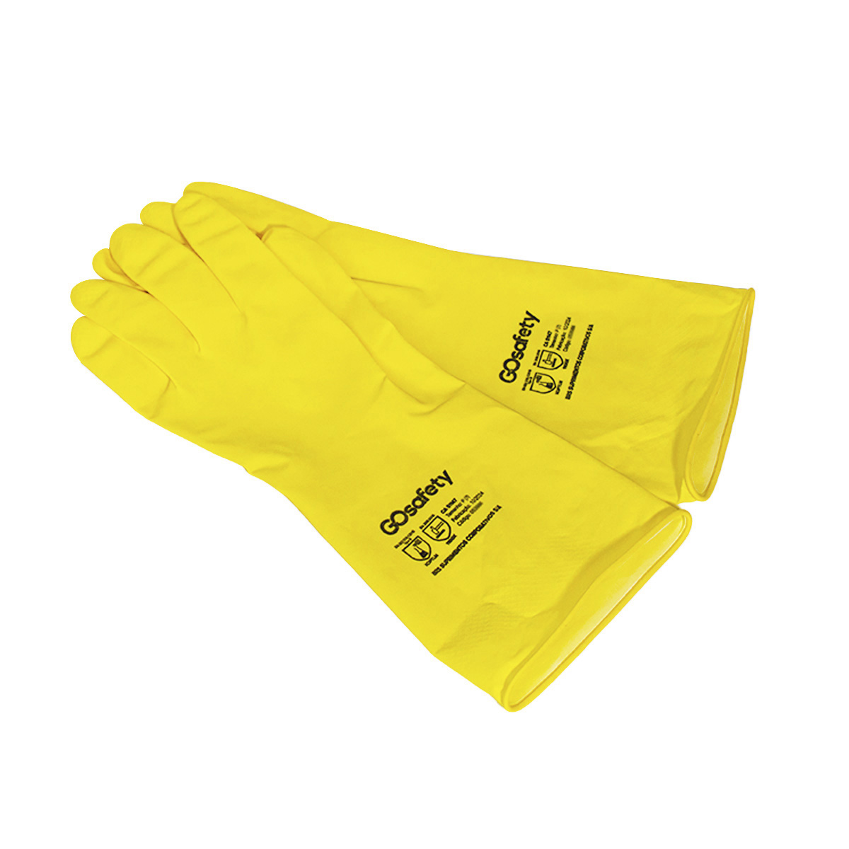 Luva Látex Amarela Flocada Multiuso EG | Go Safety