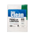 Pano de Limpeza com Tarja Verde 45x65cm 85g 3 unidades | Everclean