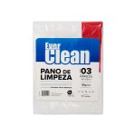 Pano de Limpeza com Tarja Vermelha 45x65cm 85g 3 unidades | Everclean