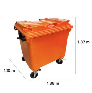 Coletor de Lixo 1000L Laranja