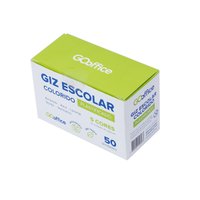 Giz Escolar Colorido 50 unidades | Go Office