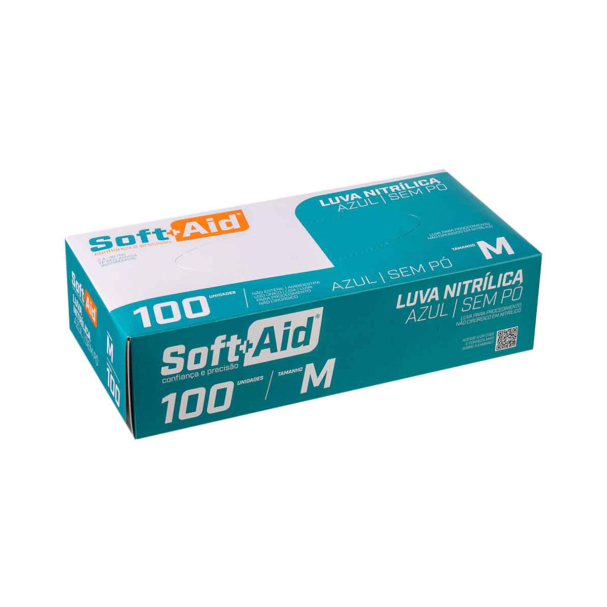 Luva Nitrilica Descartável M Proc.Não Cirurg. sem Pó 100 unidades | Soft Aid Med