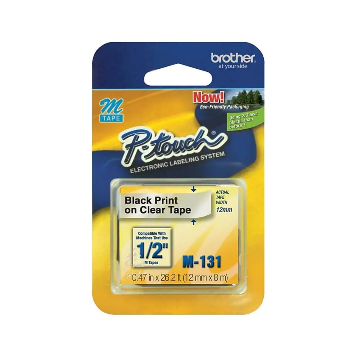 Fita Rotuladora Original M131 12mm PT/TRANS | Brother