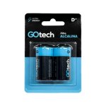 Pilha Alcalina Go Tech LR20 D Grande 2UN