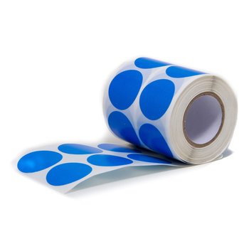 Etiqueta Couchê 25mm Redonda Azul Rolo 630 unidades