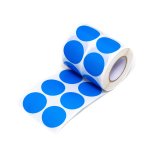Etiqueta Couchê 25mm Redonda Azul Rolo 630 unidades