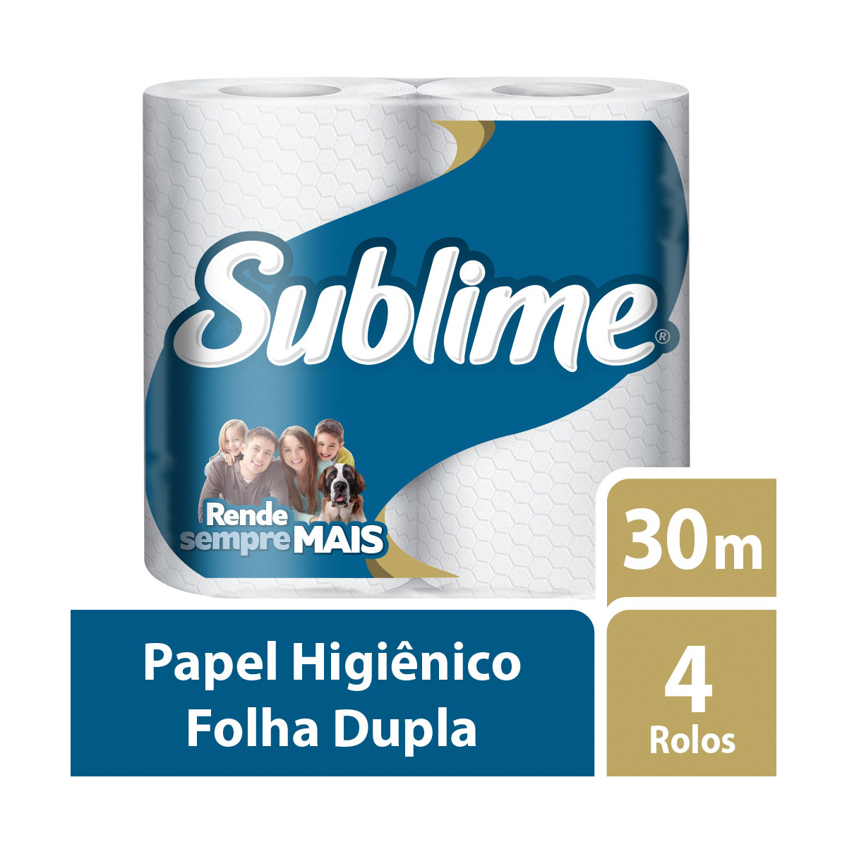 Papel Higiênico Folha Dupla 30m Pacote com 4 unidades | Sublime