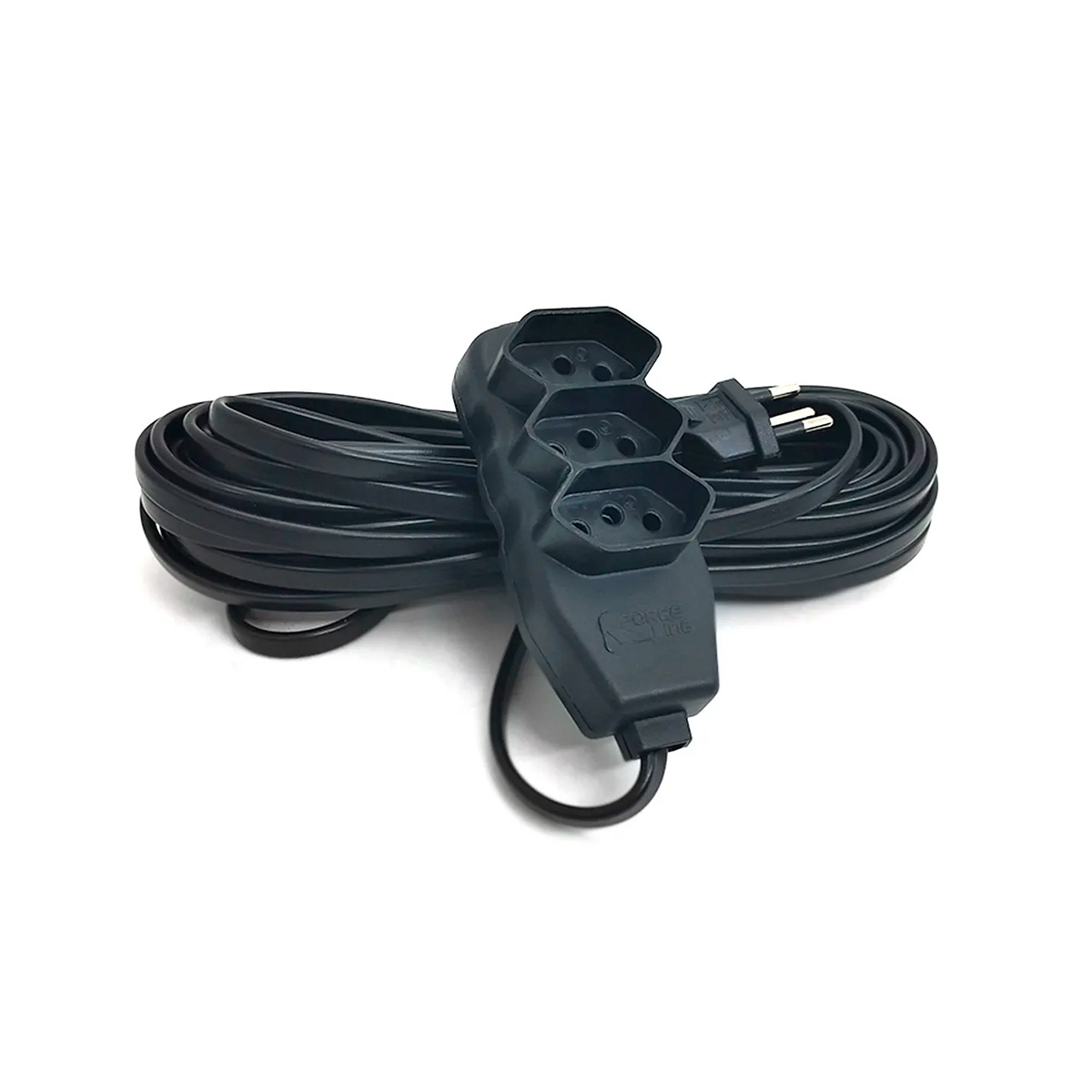 Extensão Elétrica Slim 3 Tomadas 2M 10AH Preto