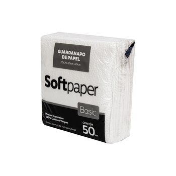 Guardanapo Folha Simples 20x20cm Pacote com 50 unidades | Softpaper