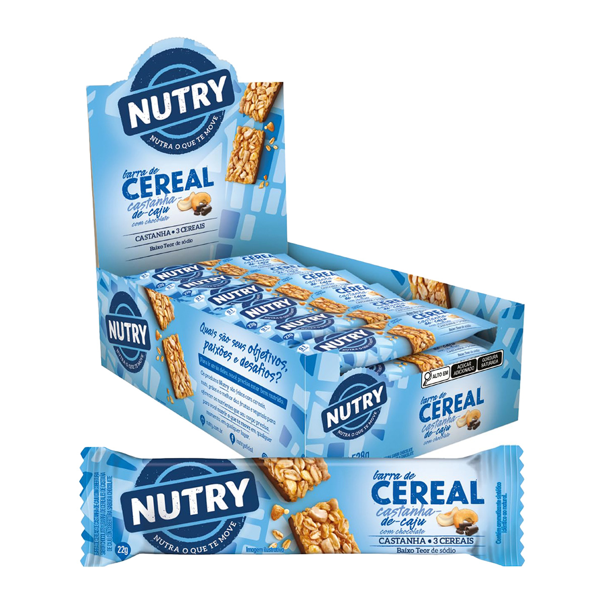 Barra de Cereal Nutry Castanha de Caju com Chocolate 22g