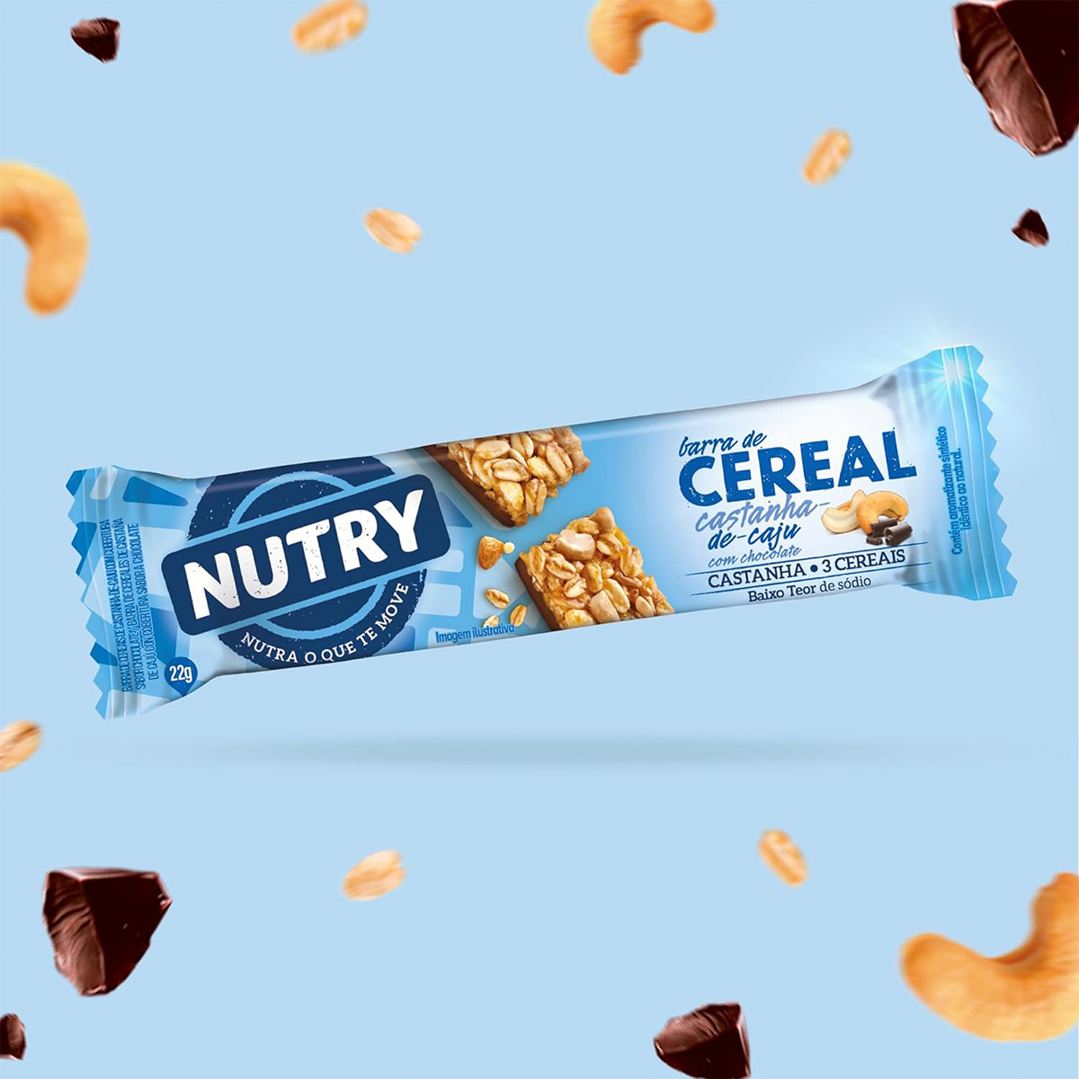 Barra de Cereal Nutry Castanha de Caju com Chocolate 22g