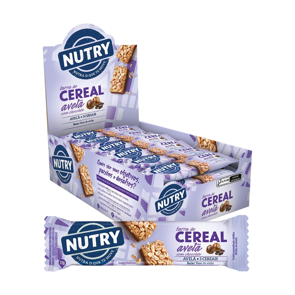 Barra de Cereal Avelã com Chocolate 22g | Nutry