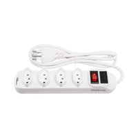 Filtro de Linha 4 Tomadas Bivolt 1,5m Branco | Intelbras
