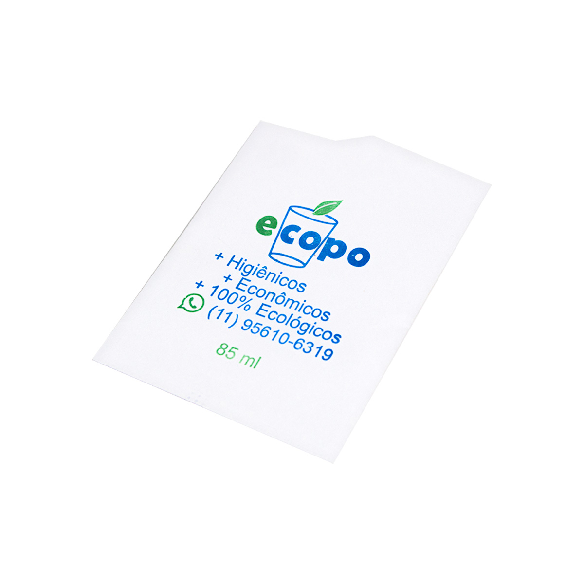 Copo De Papel Descartável Tipo Envelope 85ml Ecopo CX 250UN