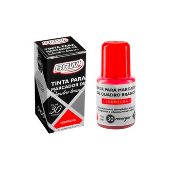 Tinta para Marcador de Quadro Branco BRW Vermelha 20ml