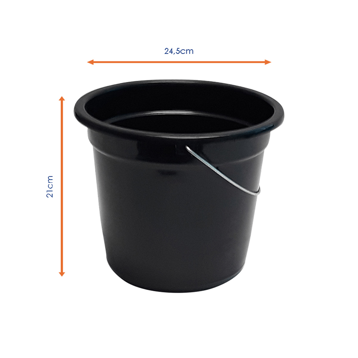 Balde Plástico Shangrila Preto 7L