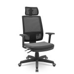 Cadeira Presidente Telada Encosto Regulável com Apoio Cabeça | Brizza